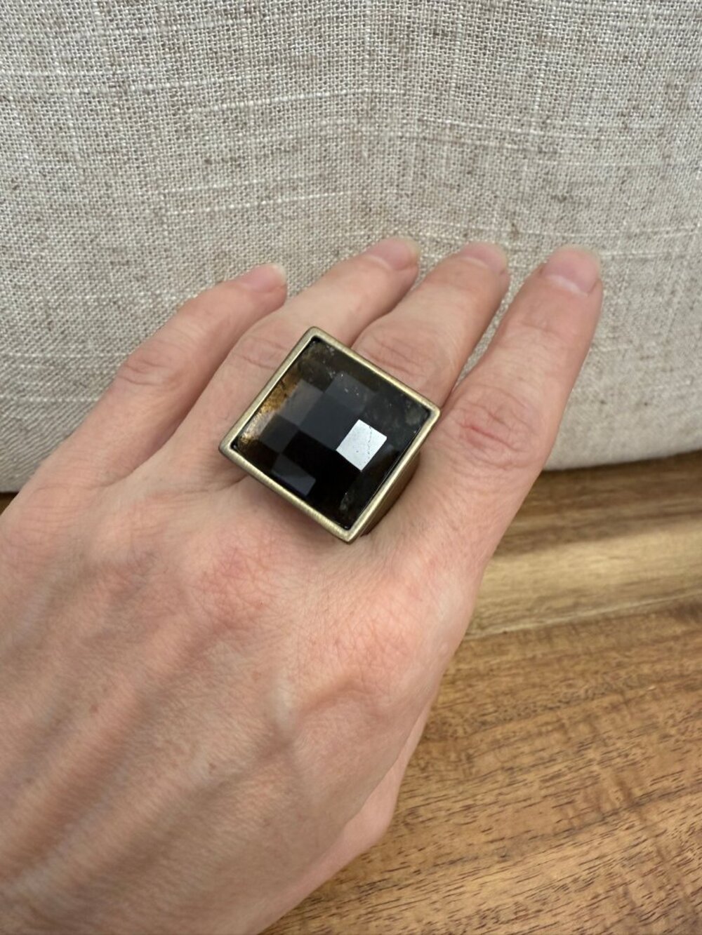 Dyrberg/Kern Canella Smoky Quartz Bronze ring